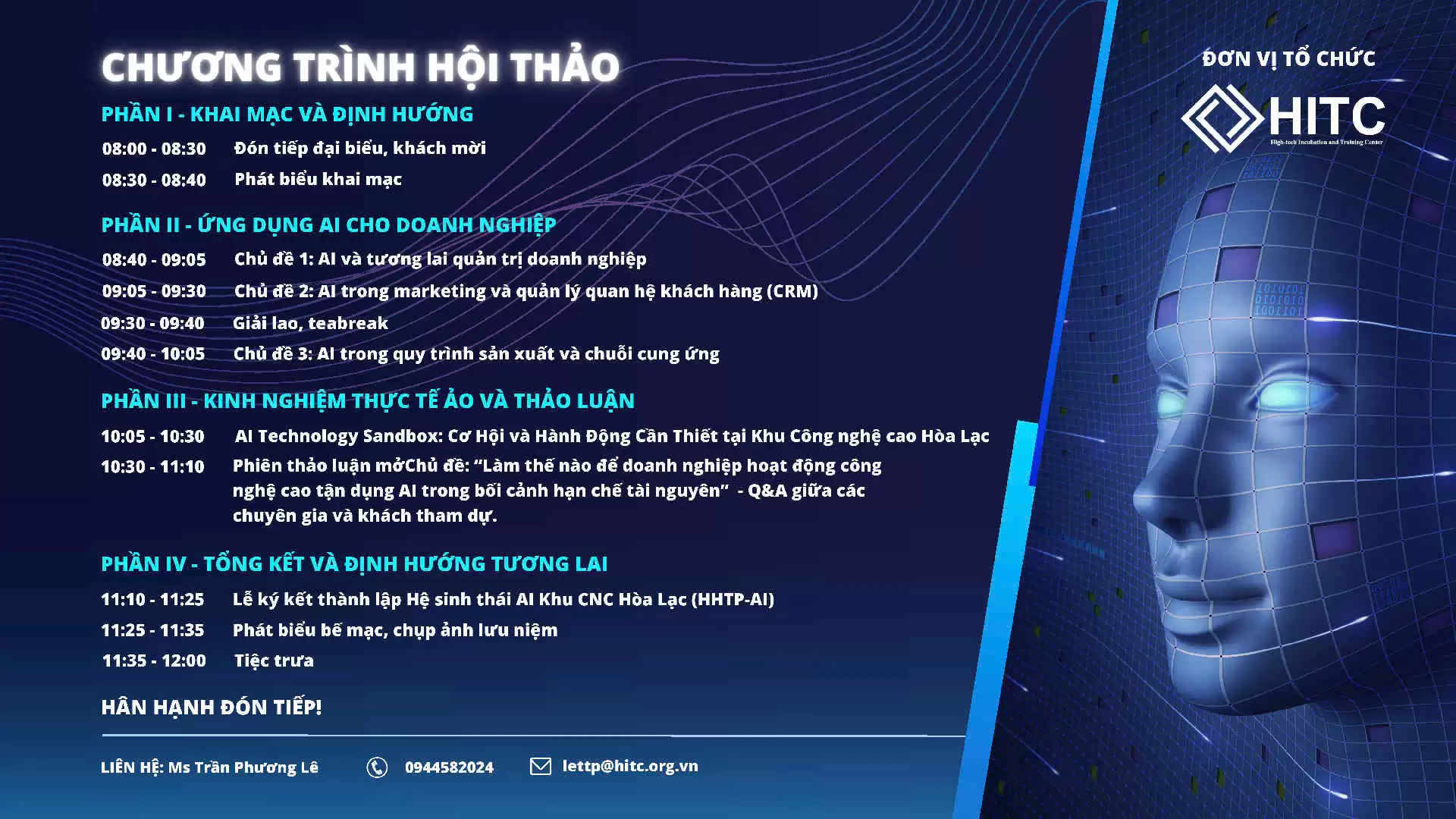 Ban Quản lý Khu CNC Hoà Lạc tổ chức Hội thảo “Ứng dụng trí tuệ nhân tạo trong điều hành doanh nghiệp tại Khu CNC Hòa Lạc”